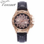 Rose Gold Flower Rhinestone Watch Luxury