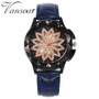 Rose Gold Flower Rhinestone Watch Luxury