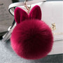 Pom Pom Keychains Fake Rabbit fur ball key chain porte clef pompom de fourrure fluffy Bag Charms bunny keychain Keyring