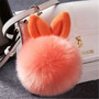Pom Pom Keychains Fake Rabbit fur ball key chain porte clef pompom de fourrure fluffy Bag Charms bunny keychain Keyring