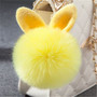 Pom Pom Keychains Fake Rabbit fur ball key chain porte clef pompom de fourrure fluffy Bag Charms bunny keychain Keyring