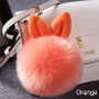 Pom Pom Keychains Fake Rabbit fur ball key chain porte clef pompom de fourrure fluffy Bag Charms bunny keychain Keyring