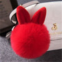 Pom Pom Keychains Fake Rabbit fur ball key chain porte clef pompom de fourrure fluffy Bag Charms bunny keychain Keyring