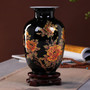 Black Porcelain Crystal Glaze Flower Vase Home Decor Handmade Shining Famille Rose Vases