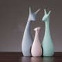 Nordic Pink Green Ceramic Deer Rabbit Figurines Home Decoration