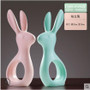 Nordic Pink Green Ceramic Deer Rabbit Figurines Home Decoration