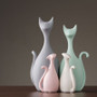 Nordic Pink Green Ceramic Deer Rabbit Figurines Home Decoration