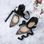 Sassy Black Lace Up Woman Heel Spikes Pumps