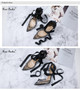 Sassy Black Lace Up Woman Heel Spikes Pumps