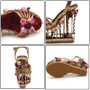 Phoentin gold flower sandals ankle strap buckle luxury