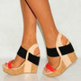 multicolored leather, 15 cm wedges sandals, women's sandals. SIZE:34-45