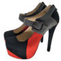 multi-color cashmere leather stitching,14.5 cm high-heeled shoes, round toe pumps.