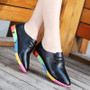 genuine leather flats shoes woman sneakers tenis feminino