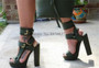 Chunky Heel Sandals Ankle Strap Hook High Platform Sandals