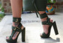 Chunky Heel Sandals Ankle Strap Hook High Platform Sandals