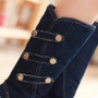 Denim Boots Buckle Strap Women High Boots