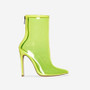 Transparent Women Boots Clearheels Shoes Super high heels Thin heel zip women boots