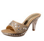 Sandals Platform textured rhinestones