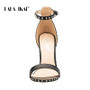 Women Sandals High Heels Summer Thin Heel PU Leather Rivet Peep Toe Sexy Party Shoes Sandalia Feminina 014C1845-45