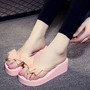 High Heels Women Flip Flops Bow Fashion Beach Shoes Woman