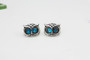 Small Crystal Vintage Bronze Owl Stud Earrings