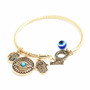 Triple Charm Hamsa Protective Evil Eye Bracelet Jewelry