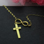 JOSEOD Custom Name Cross Infinity Necklace
