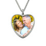 JOSEOD Customized Heart Color Photo Engraved Necklace