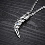 Saber Tooth Pendant Men's Silver Necklace