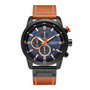 Men Waterproof Chronograph Sport Military Male Clock Top Brand Luxury Leather Man Wristwatch