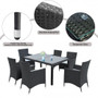 7-Piece Outdoor Wicker Dining Set with Beige Cushions