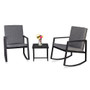 3 Pcs Rocking Chairs Set Outdoor Patio Furniture Coffee Table For The Outdoor Garden Swimming Pool Use