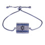 Micro Paved AAA Cubic Zirconia Rhinestone Israel Flag Bracelet