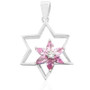 Star Of David Zirconia Stones Silver Necklace Jewelry