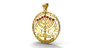 Menorah Pendant Jewish Jewelry Gold, Rubies, Topaz, Spinning