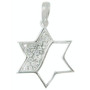 Silver & Gold Star Of David Stone Pendant Necklace