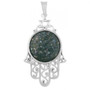 Roman Glass Hamsa Necklace Pendant