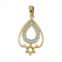 Gold Tear Drop Star Necklace Pendant