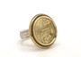 Israeli 5 Sheqel Coin Ring - 2 Old, Collector Sheqel Coins of Israel