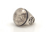 Courage Israeli Old Coin 1/2 Sheqel Lion Silver Ring