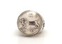 Courage Israeli Old Coin 1/2 Sheqel Lion Silver Ring