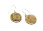 Israeli Old, Collector'S Coin Dangling Earrings - 10 Agorot Coin Of Israel