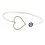 Bracelet - Blue Bangle Heart Love