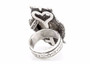 Coin ring with the open Heart coin medallion on owl ahuva coin jewelry