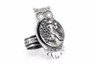 Coin ring with the Running Man coin medallion on owl ahuva coin jewelry sport jewelry