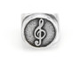 Treble Clef Musical Coin Medallion Ring - Sterling Silver