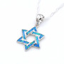 Star of David Opal Pendant Necklace