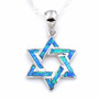 Star of David Opal Pendant Necklace