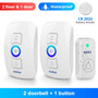 Smart Home Security Waterproof Wireless LED Light Doorbell Alarm with 32 Songs