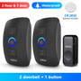 Smart Home Security Waterproof Wireless LED Light Doorbell Alarm with 32 Songs